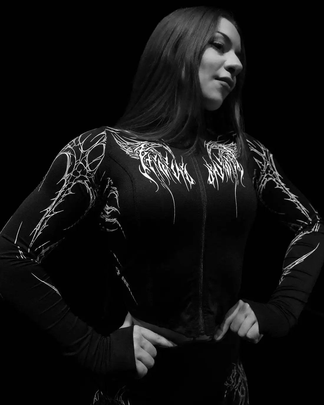 Veste courte de sport zippée Breathedivinity — Noir et blanc