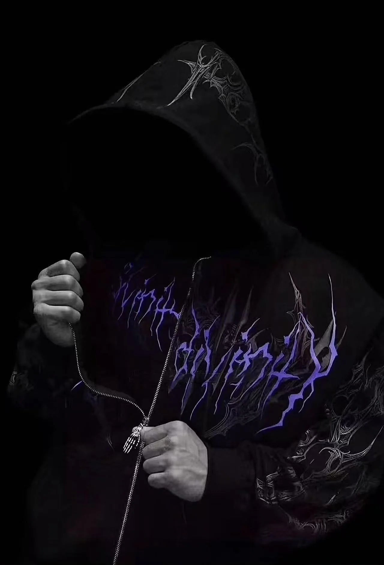 Hoodie zippe oversize homme Deathwing, molleton epais pour la salle et le quotidien.