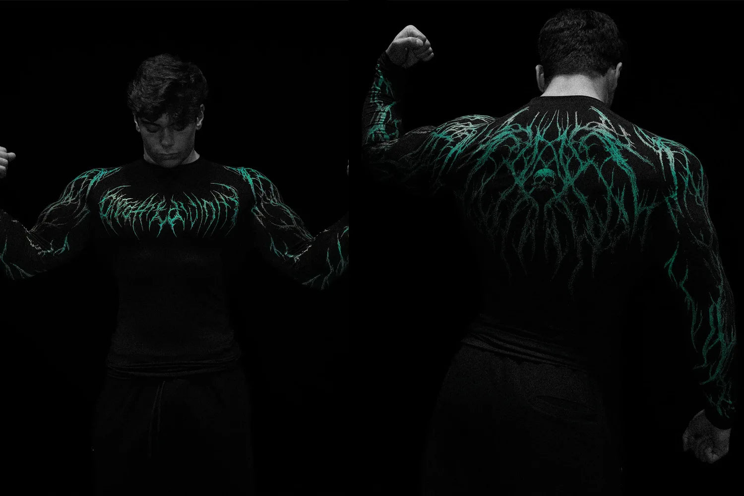 T-shirt de compression homme Void Tech Soul Decay, maille respirante pour le gainage.