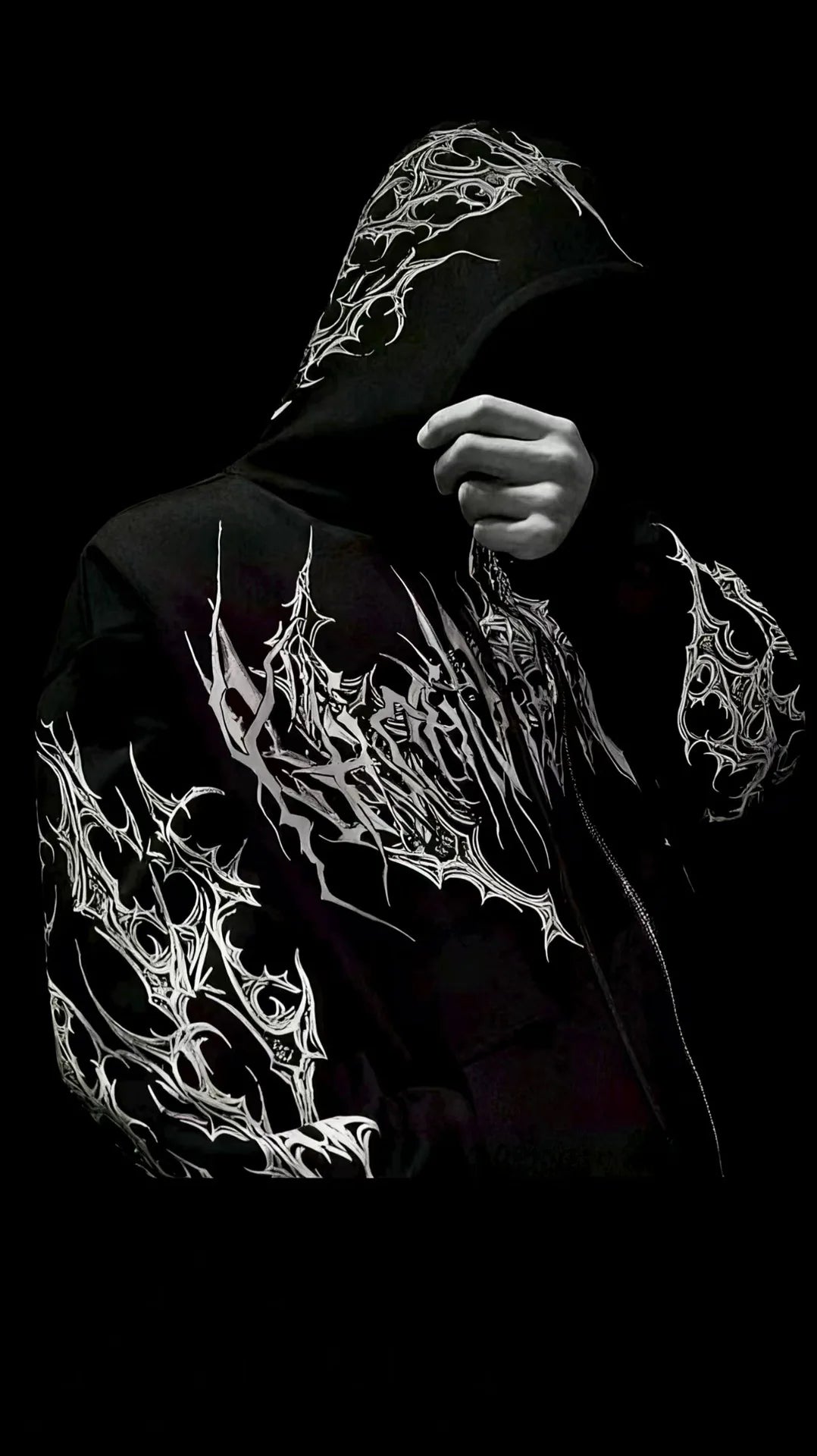 Hoodie zippe oversize homme Deathwing, fermeture eclair pratique et confort optimal.