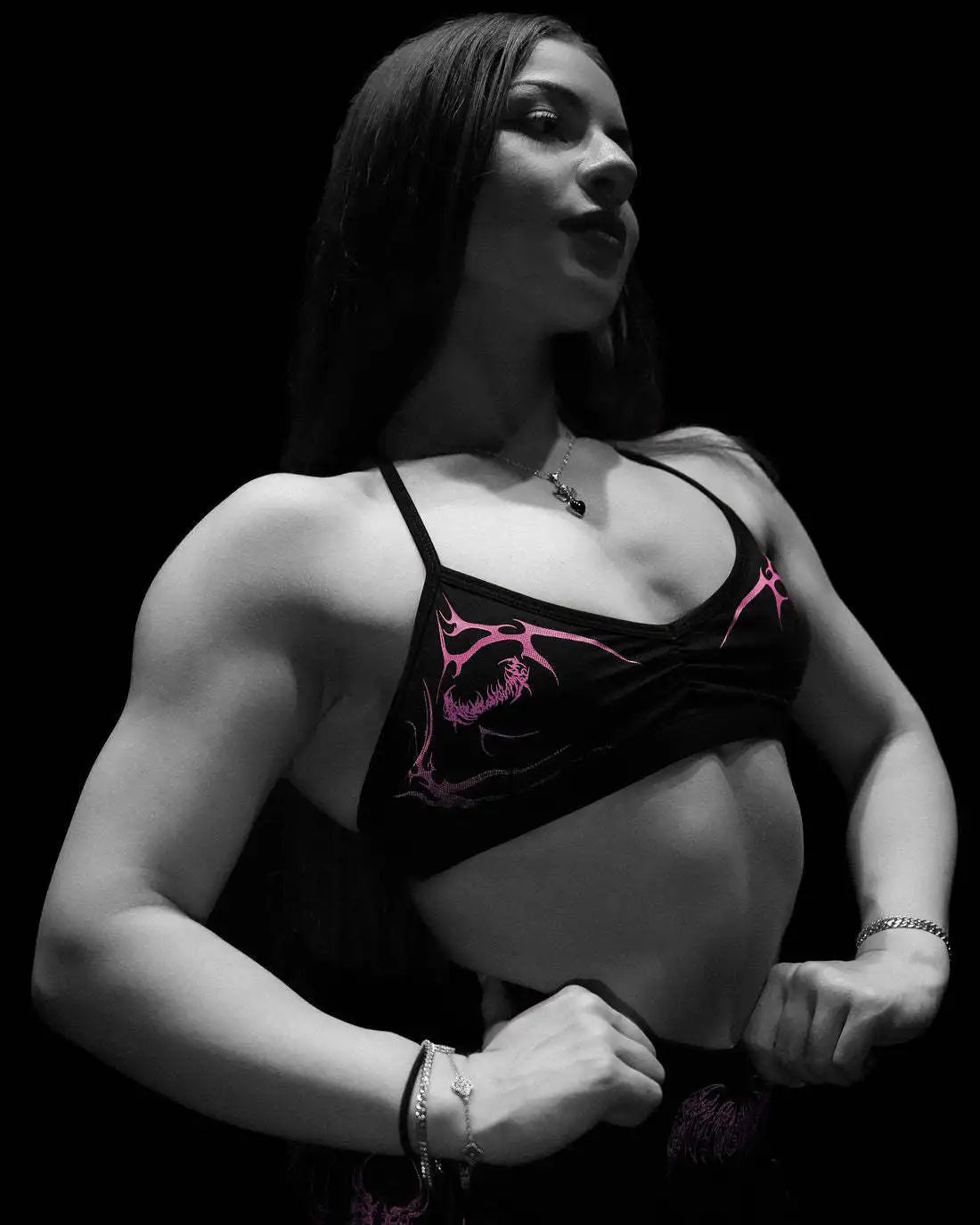 Brassière à bretelles Cursemark Breathedivinity — Noir et rose