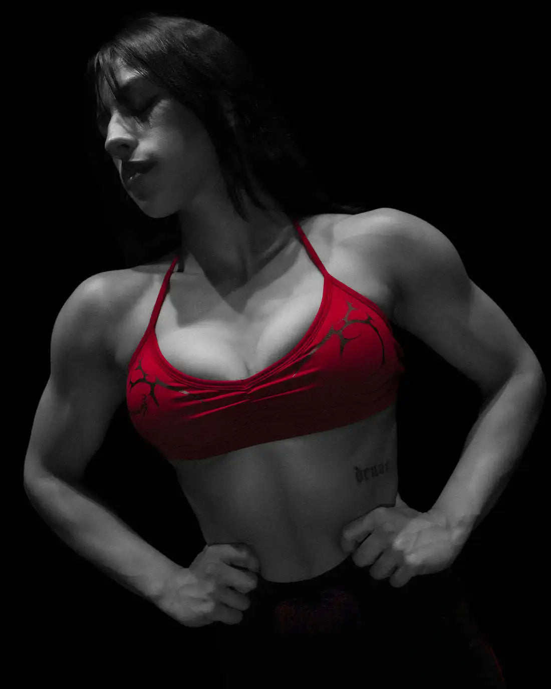 Brassière à bretelles Cursemark Breathedivinity — Rouge et noir
