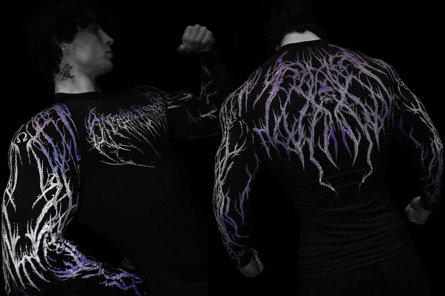 T-shirt de compression homme Void Tech Soul Decay, coupe moulante pour la musculation.