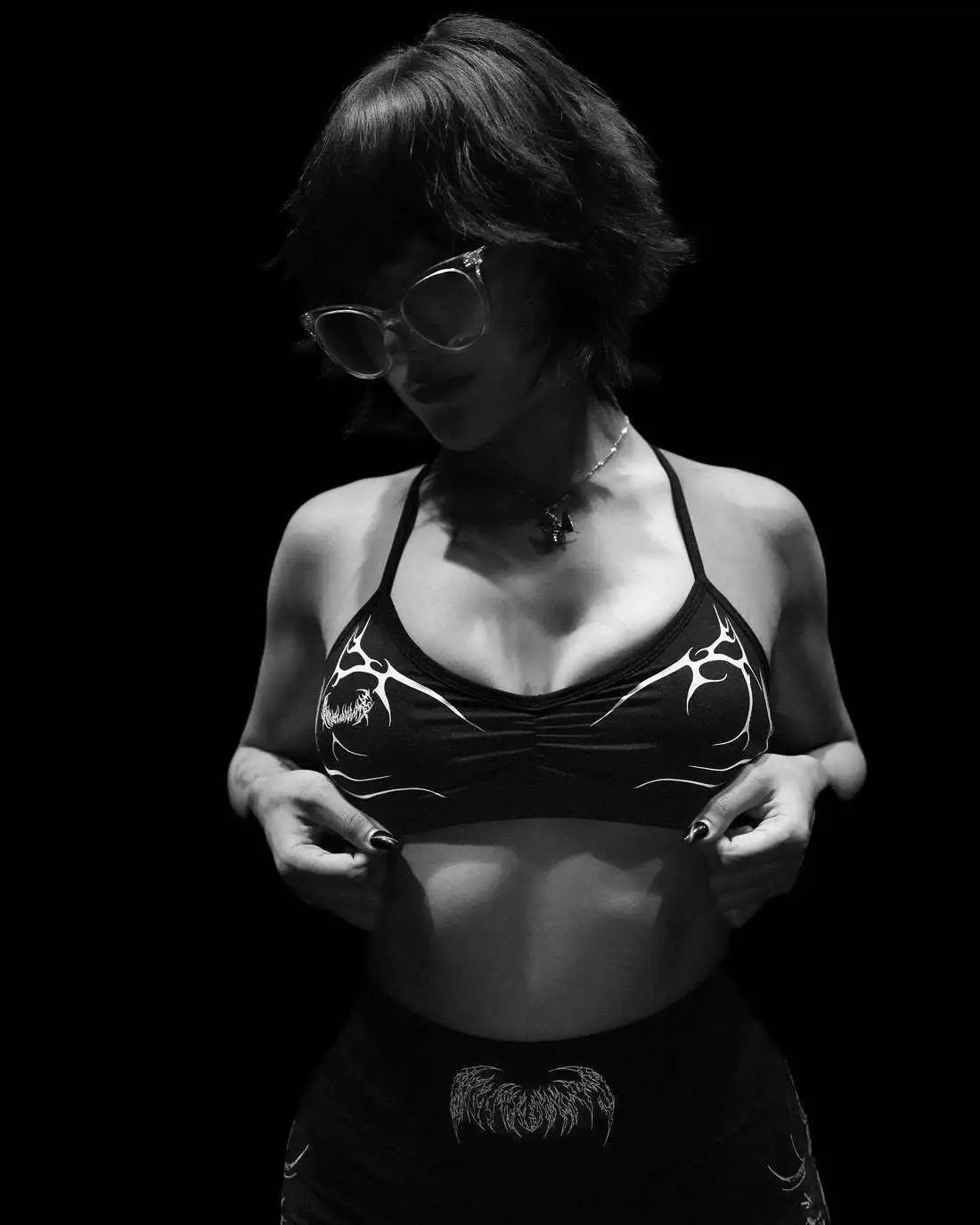 Brassière à bretelles Cursemark Breathedivinity — Noir et blanc
