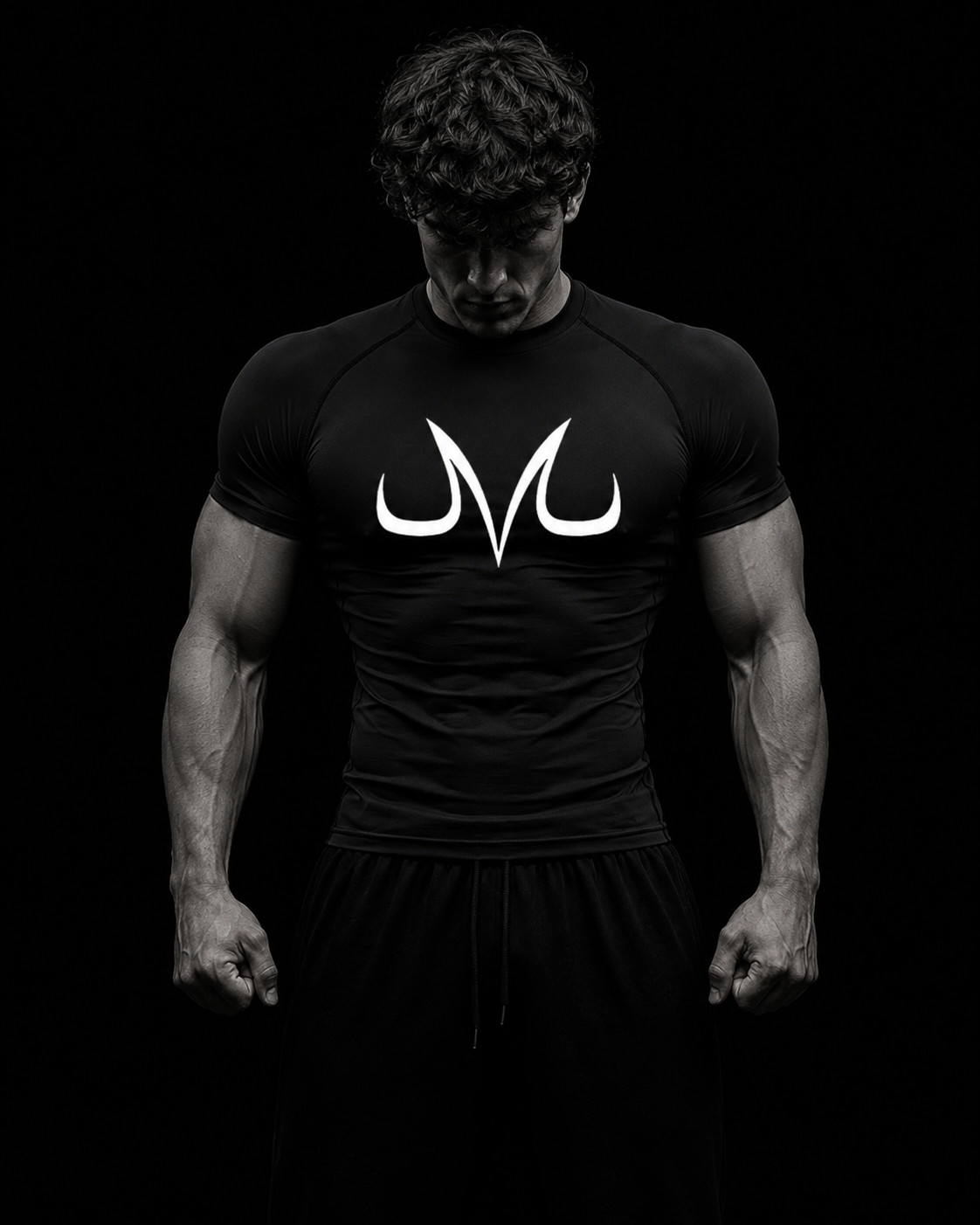 Camiseta de compresion Majin para hombre, tejido dry-fit para entrenar.
