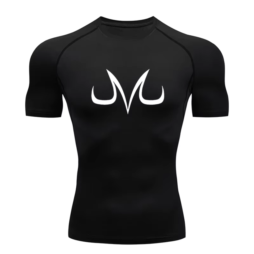 T-shirt de compression homme Majin, tissu respirant pour l entrainement.