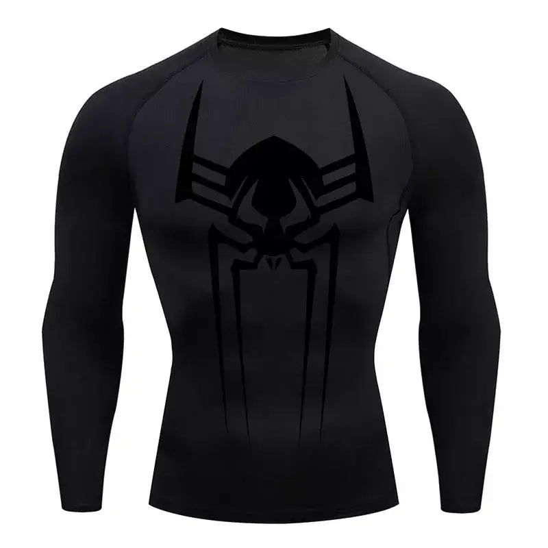 Camiseta de compresion de manga larga para hombre Spiderman 2099, negro, malla dry-fit para entrenar.