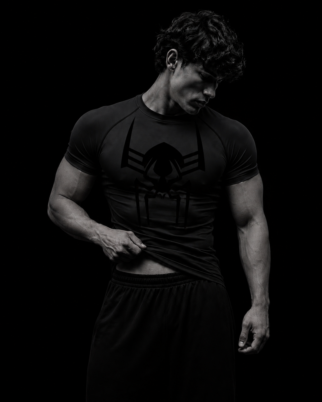 Camiseta de compresion para hombre Spiderman 2099, malla dry-fit para musculacion.