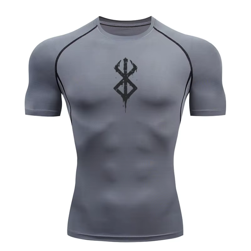 T-shirt de compression homme Berserk Guts, tissu technique pour la musculation.