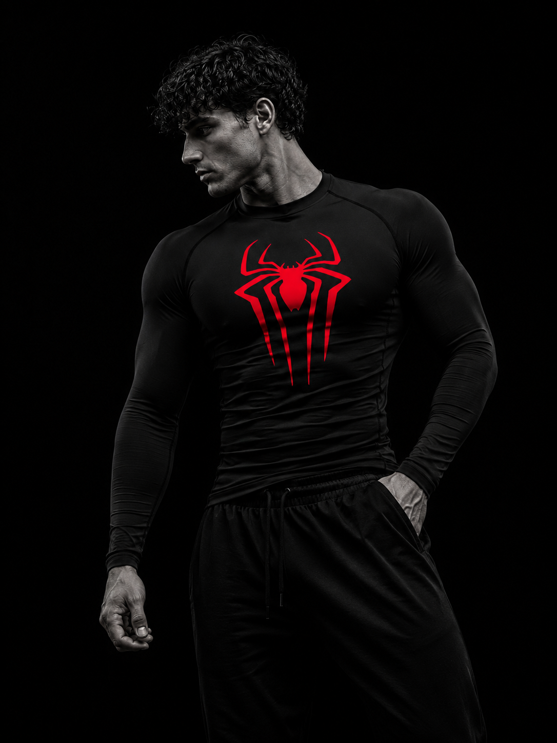 Camiseta de Compresión Manga Larga Spiderman
