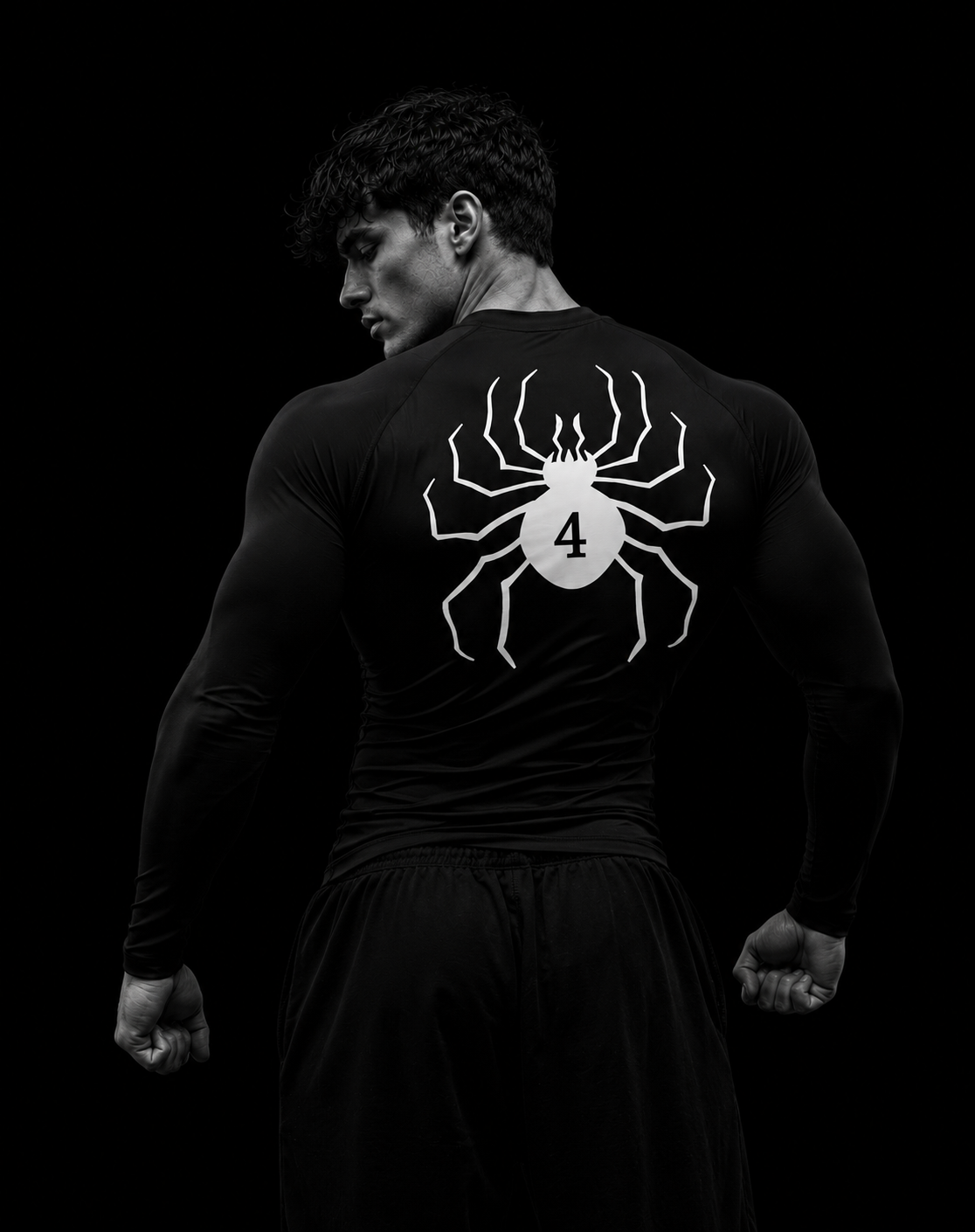 T-shirt de compression a manches longues homme Hunter x Hunter, maille dry-fit pour la musculation.