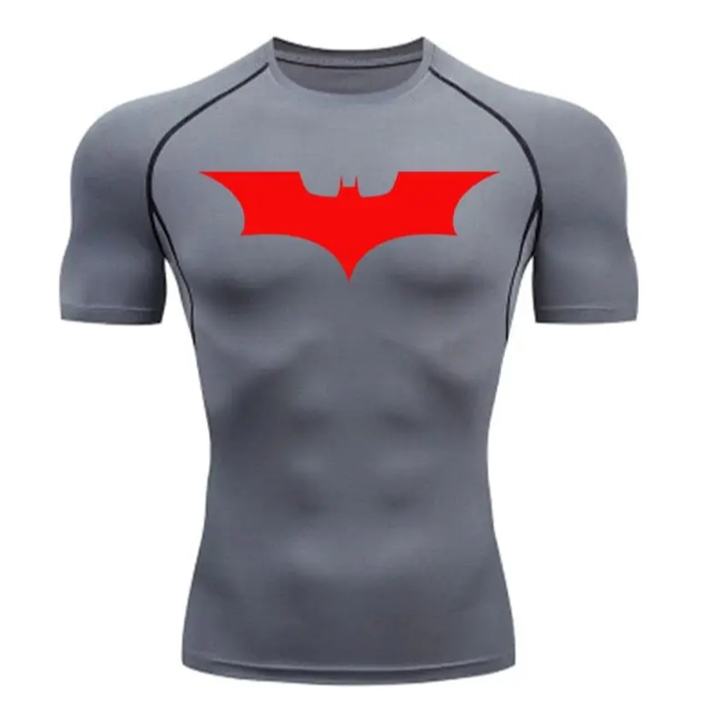Men's Batman compression t-shirt, stretch mesh for training.