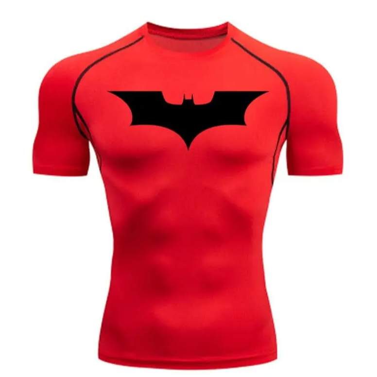 Men's Batman compression t-shirt, breathable technical fabric for sport.