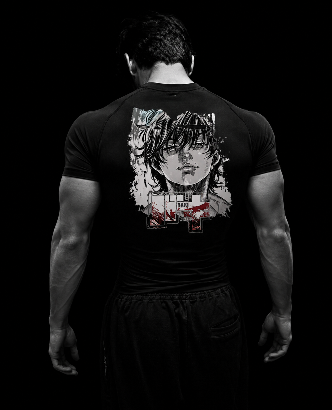 T-shirt de compression homme Baki, coupe seconde peau pour l entrainement.