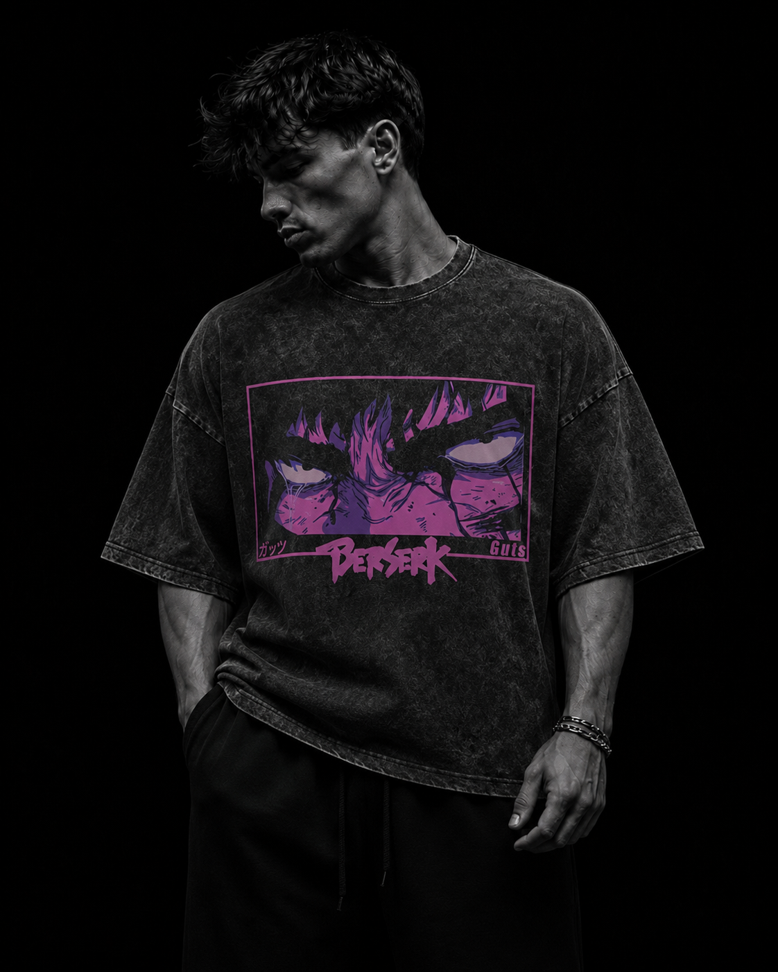 T-shirt oversize homme Berserk, coupe ample en coton epais pour la musculation.