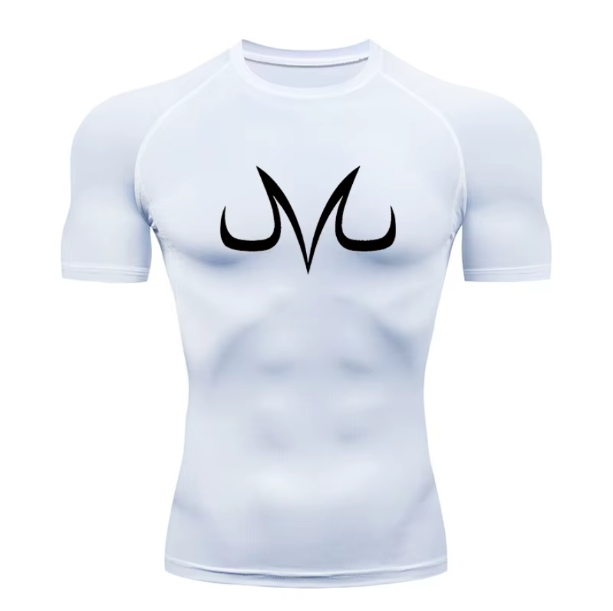 Camiseta de compresion Majin para hombre, ajuste segunda piel para entrenar.