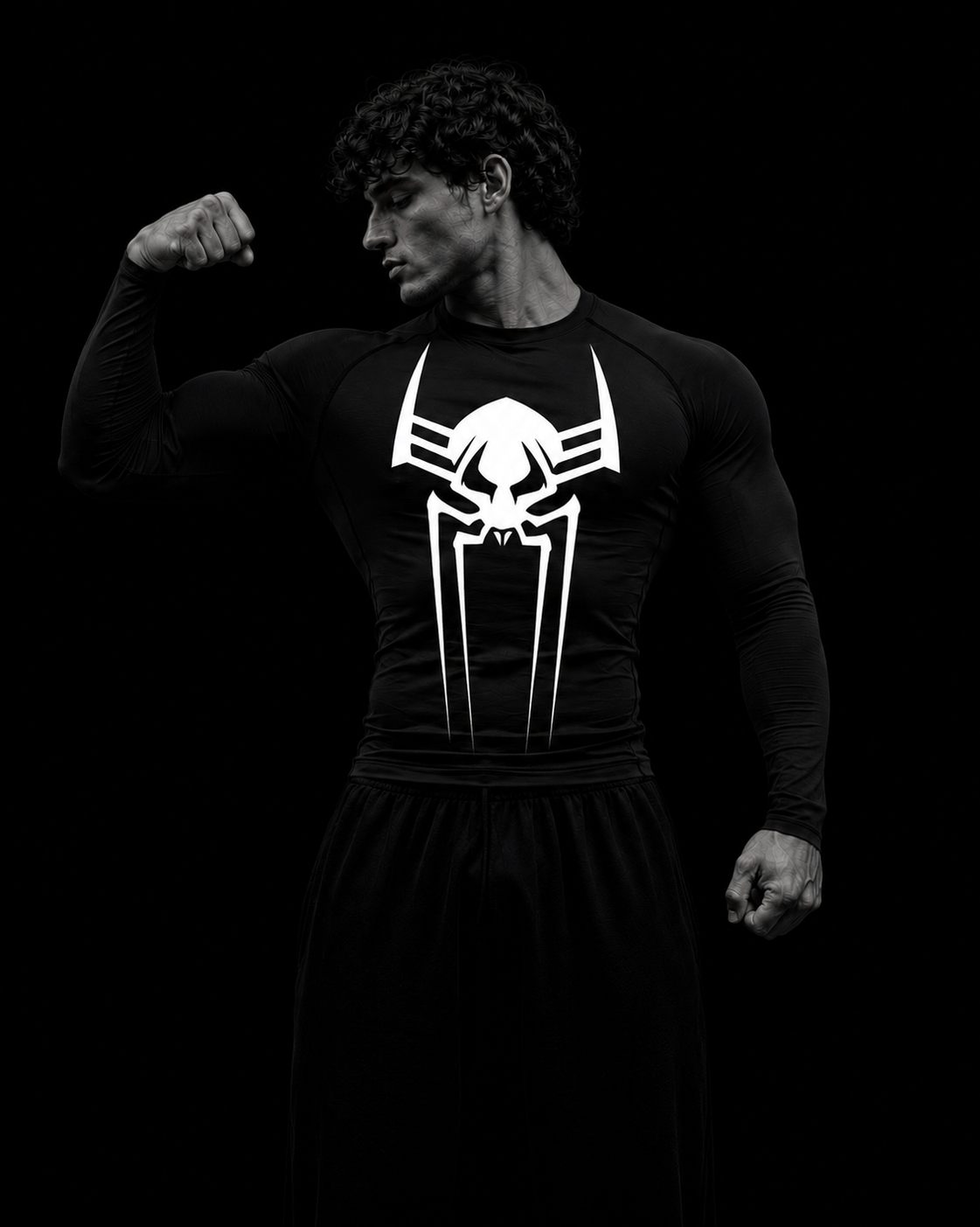 Camiseta de compresion de manga larga para hombre Spiderman 2099, ajuste segunda piel para entrenar.