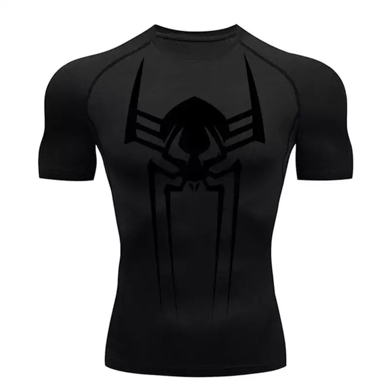 Camiseta de compresion para hombre Spiderman 2099, negro, ajuste segunda piel para entrenar.