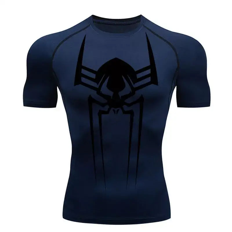 Camiseta de compresion para hombre Spiderman 2099, azul, corte ajustado para deporte.