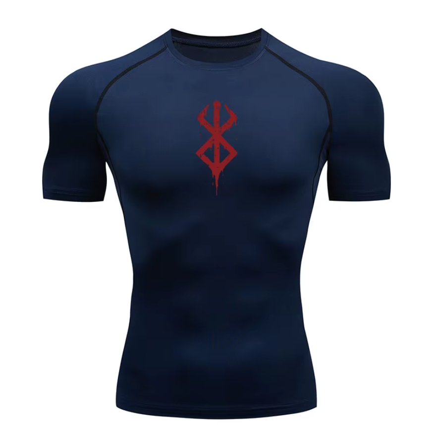 T-shirt de compression homme Berserk Guts, maille extensible seconde peau.