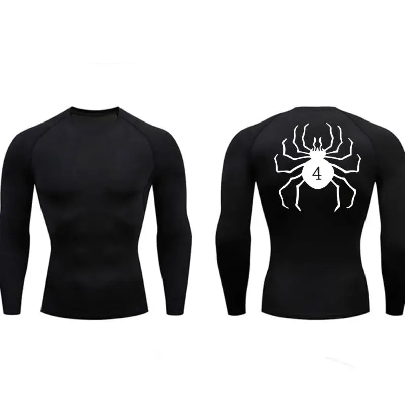 T-shirt de compression a manches longues homme Hunter x Hunter, coloris noir, tissu respirant seconde peau.