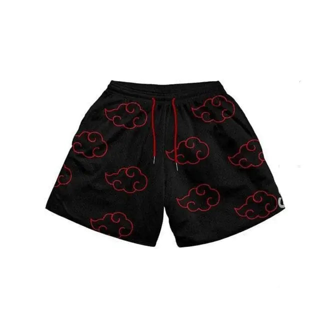 Pantalon corto deportivo Akatsuki para hombre en negro, tejido transpirable para entrenar.