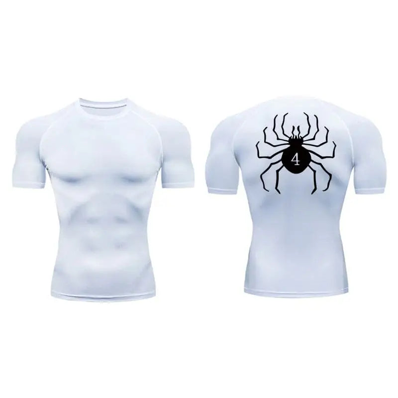 T-shirt de compression homme Hunter x Hunter, maille extensible pour la musculation.