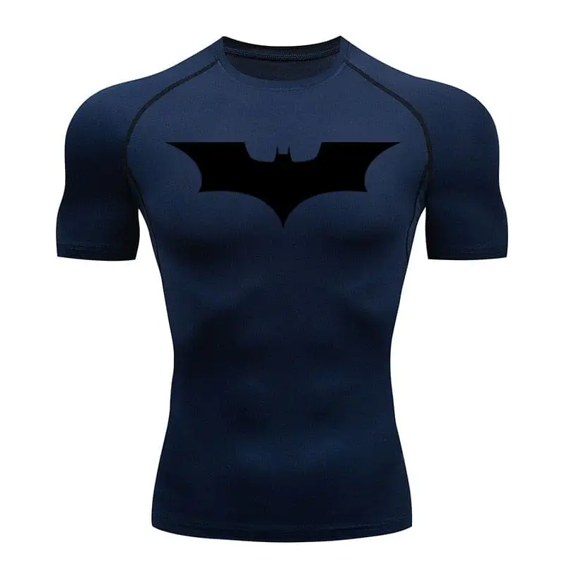 T-shirt de compression homme Batman, coupe pres du corps pour l entrainement.