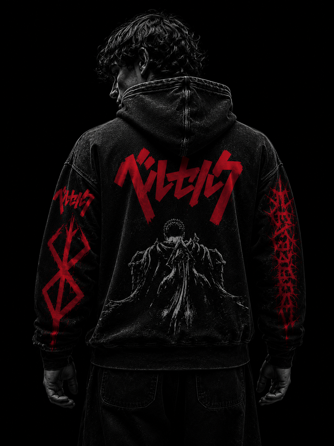 Hoodie homme Berserk Guts, tissu epais et respirant pour l entrainement.